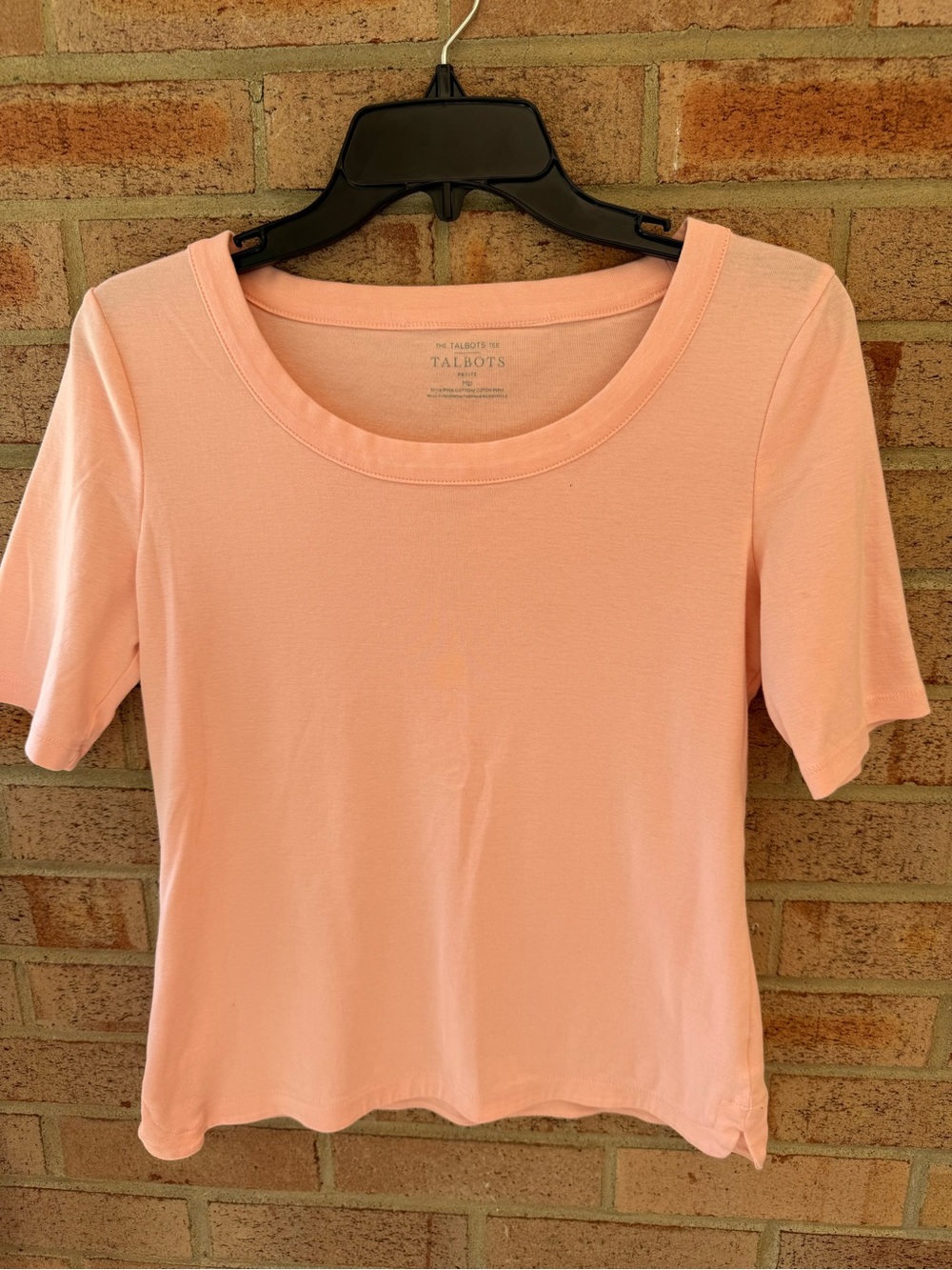 Talbots Tee Peach Scoop Neck Short Sleeve Top